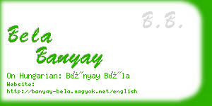 bela banyay business card
